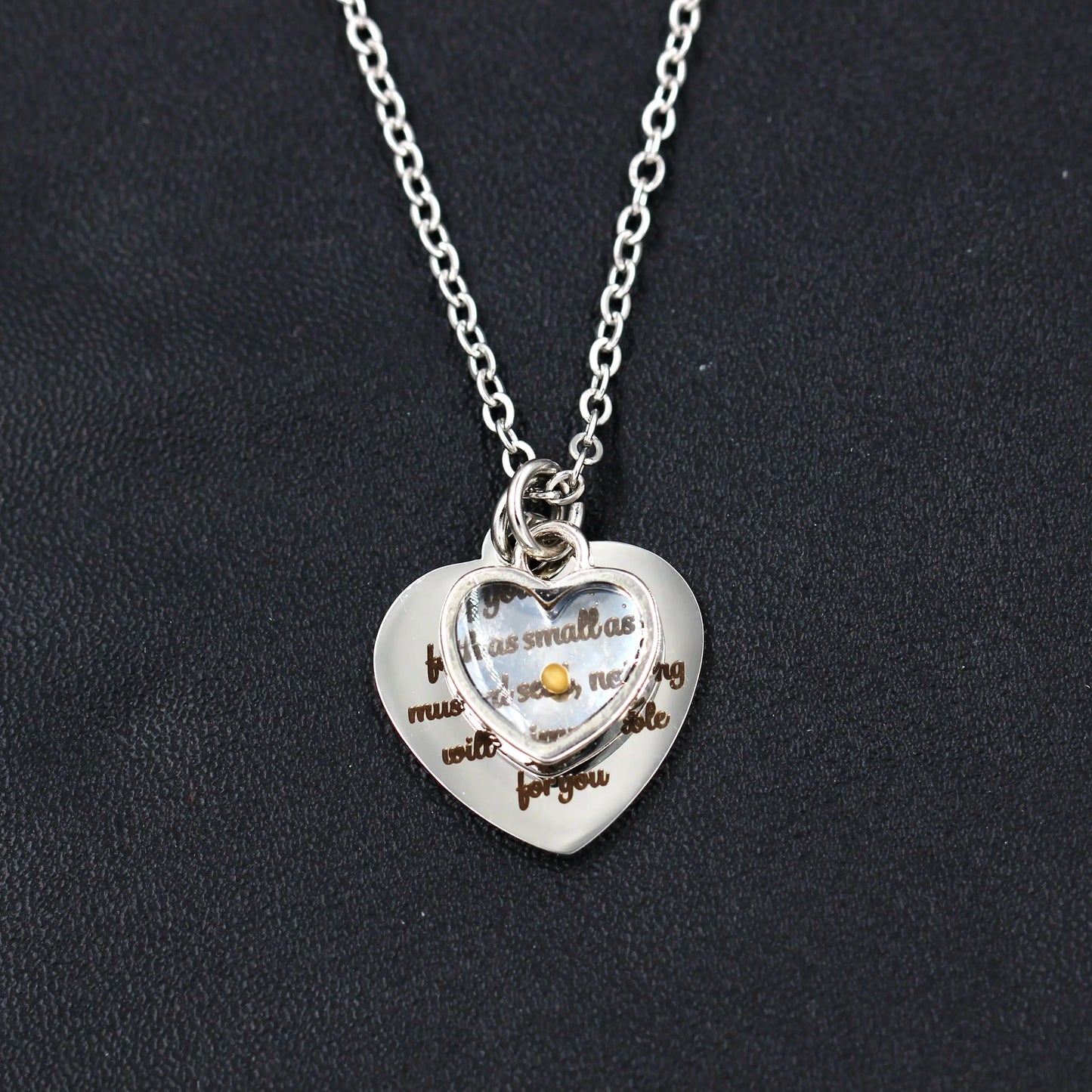 Mustard Seed Faith Necklace, Heart Shape Pendant - STG Shopping