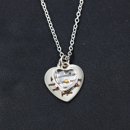 Mustard Seed Faith Necklace, Heart Shape Pendant - STG Shopping