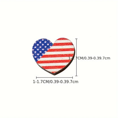 6pcs Earrings With U.S. Flag Day Single Card