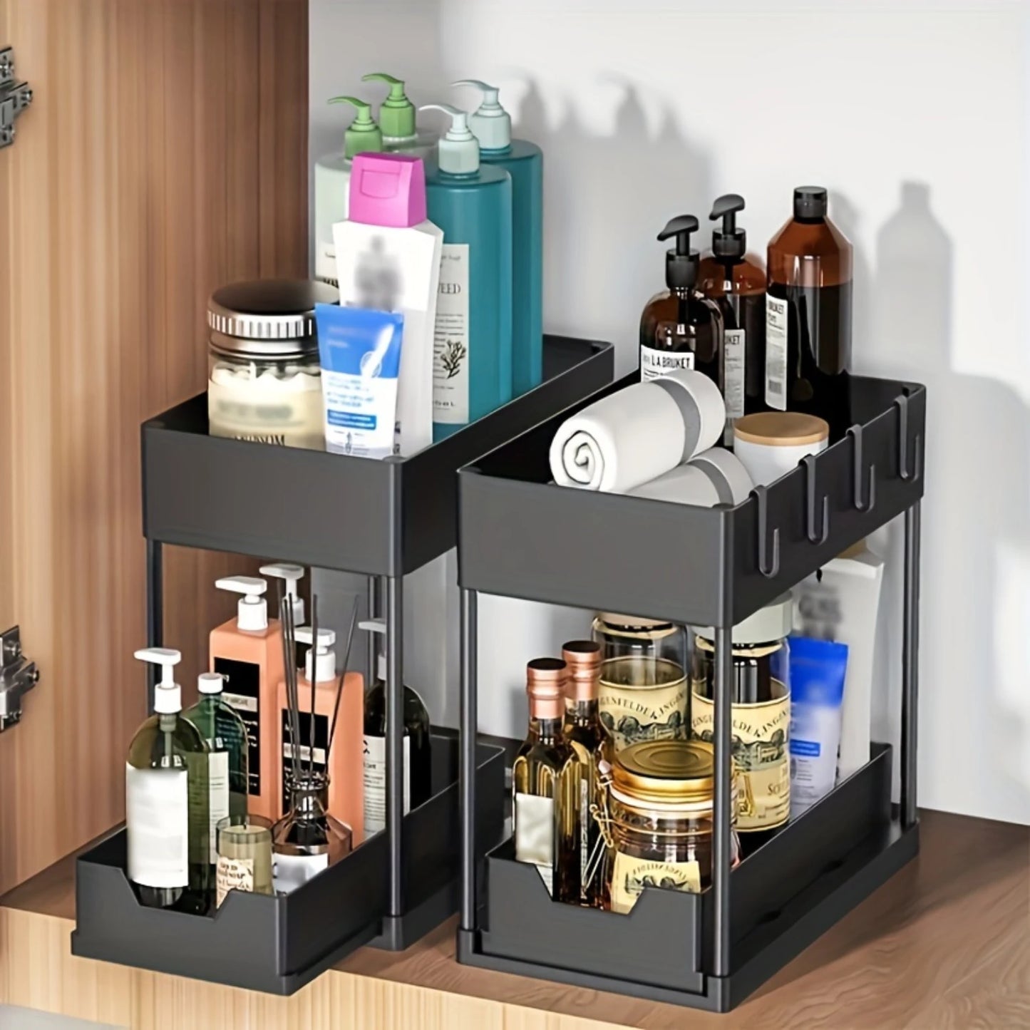 2-Tier Under Sink Organizer With Sliding Drawer