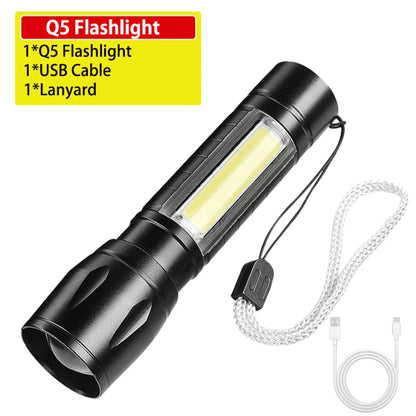 Rechargeable LED Flashlight Zoom High Power Torch Waterproof - STG Shopping