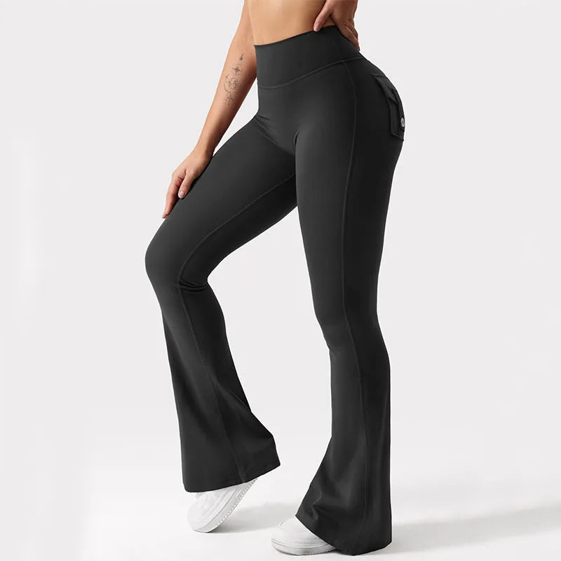 Women Wide Leg High Stretch Yoga Leggings Fitness - STG Shopping