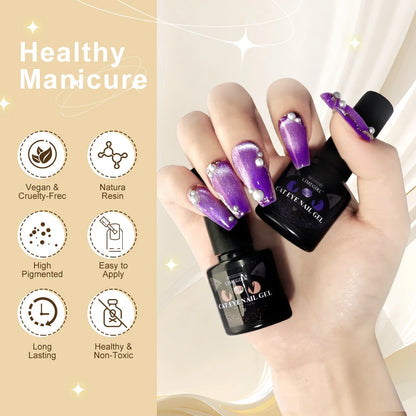 6pcs Cat Magnetic Gel Polish, Semi Permanent Glitter - STG Shopping