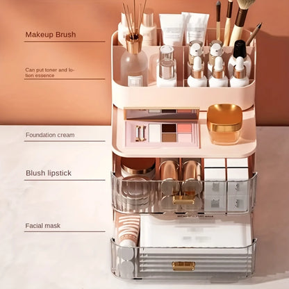 Makeup Organizer with Drawers for Skincare, Cosmetics, Brushes