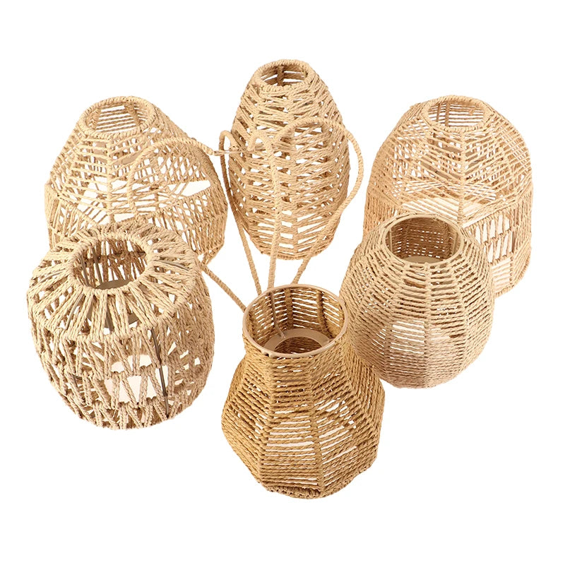 1PC Exquisit Hand-woven Rattan Hanging Lamp Shade - STG Shopping