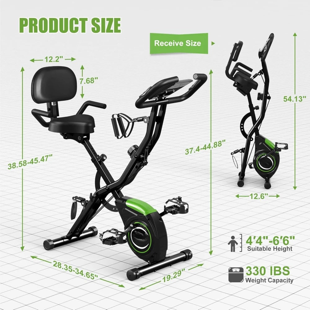 Folding Exercise Bike, 4 in 1 Stationary Cycling - STG Shopping