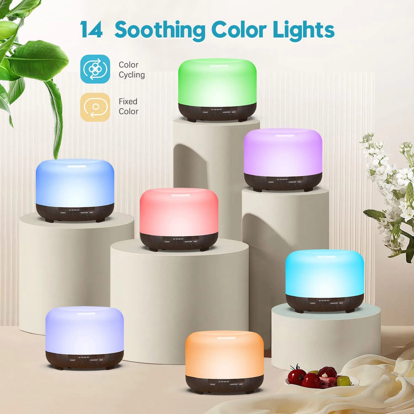 500ML Aromatherapy Oil Aroma Diffuser with 6 Bottles Oil - STG Shopping