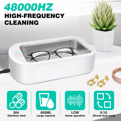 Ultrasonic Cleaner,650ML Glasses Jewelry, Eyeglass, Watches, Rings - STG Shopping