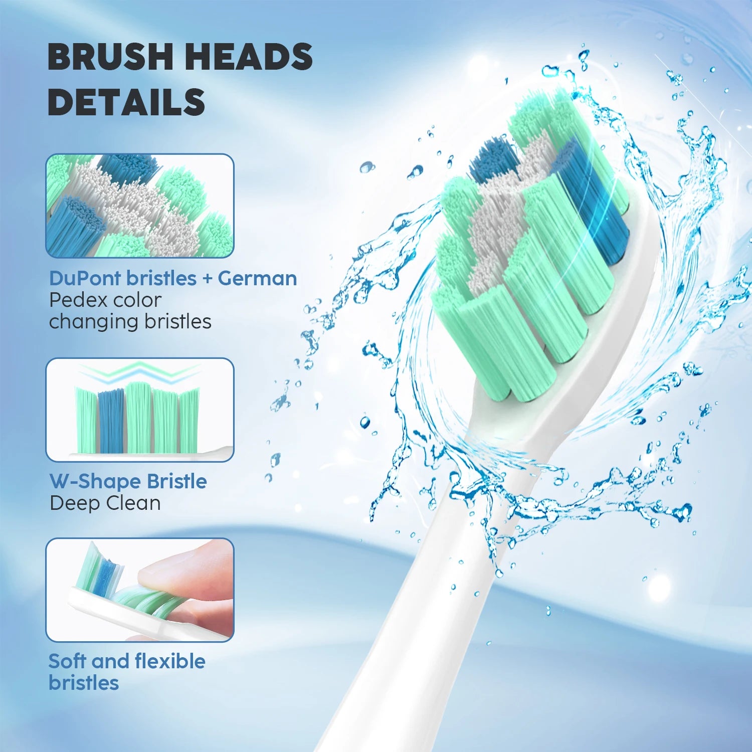 Smart Electric Toothbrush Rechargeable With 12pcs Replacement Head - STG Shopping