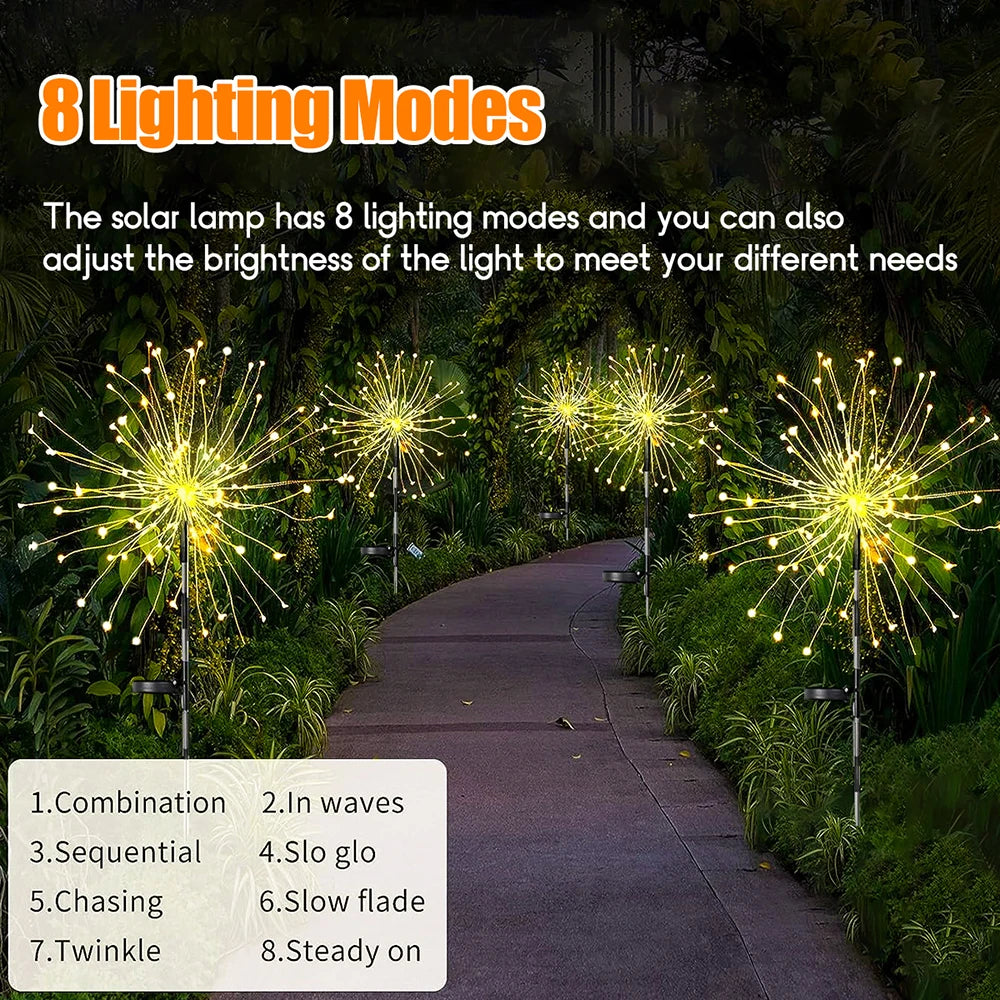 Solar Firework Fairy Light LED Outdoor Waterproof - STG Shopping