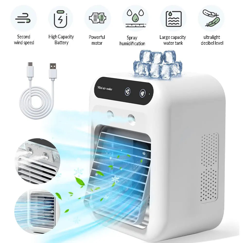 Mini Cold Airconditioner Fan 2-Speed Humidifier - STG Shopping