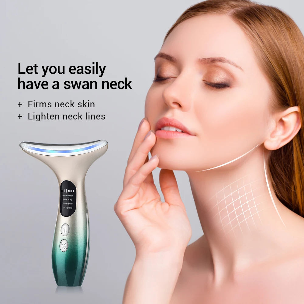 Neck Face Beauty Device 3 Colors LED Skin Tighten - STG Shopping