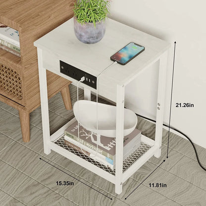 Nightstands Set of 2 with Charging Station - STG Shopping