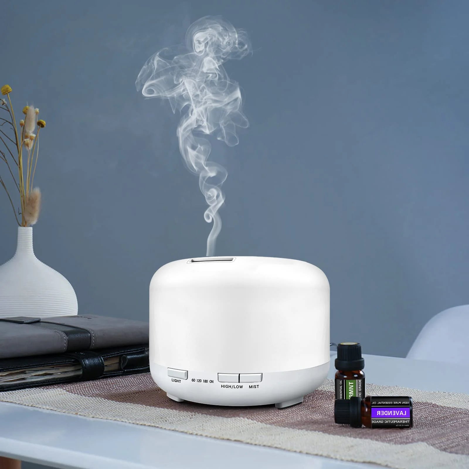 500ML Aromatherapy Oil Aroma Diffuser with 6 Bottles Oil - STG Shopping