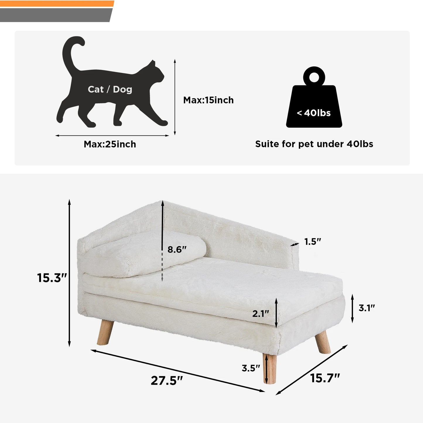 Elevated Pet Bed with Waterproof Pet Sofa