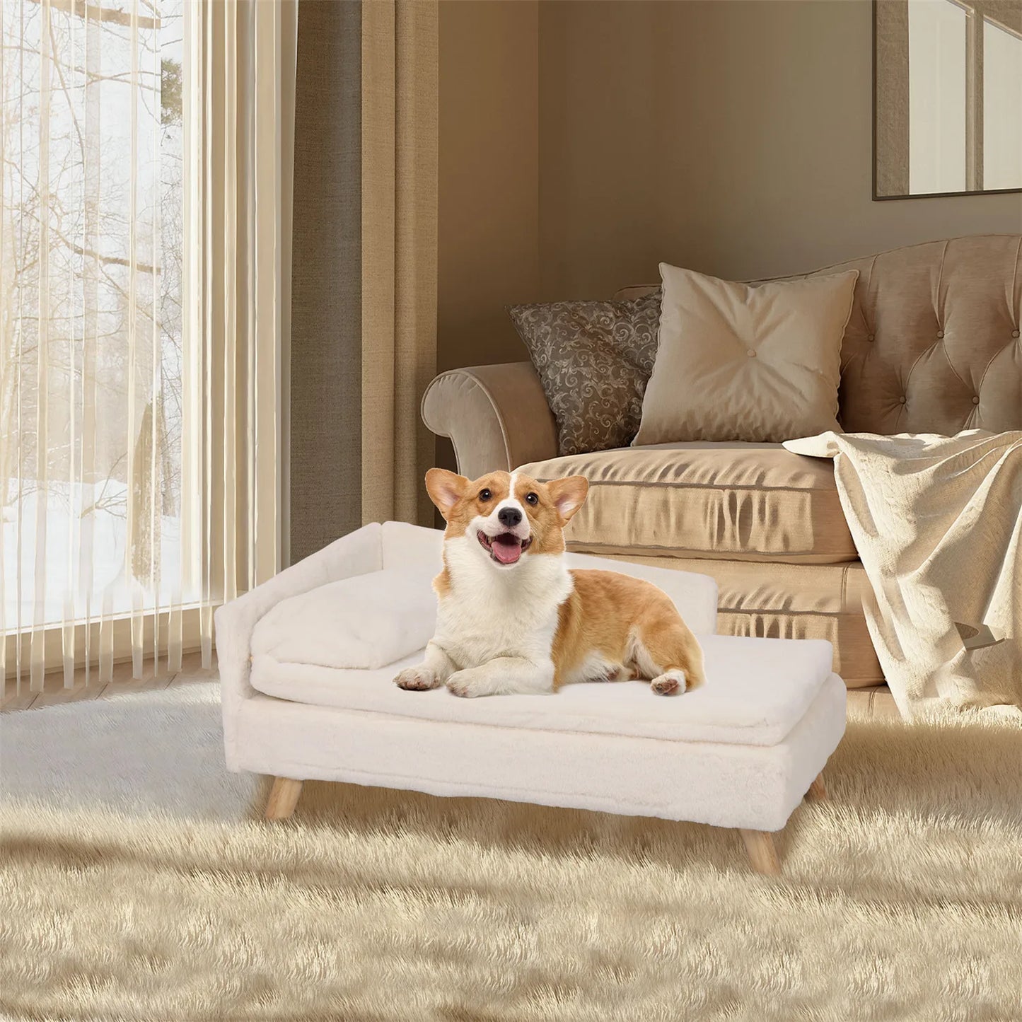 Elevated Pet Bed with Waterproof Pet Sofa