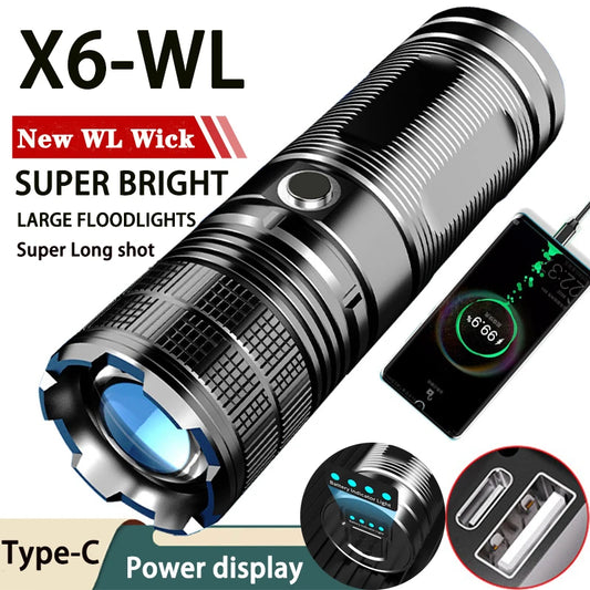 Rechargeable LED Flashlight Zoom High Power Torch Waterproof - STG Shopping