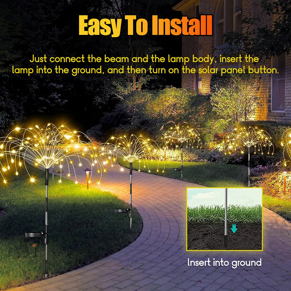 Solar Firework Fairy Light LED Outdoor Waterproof - STG Shopping