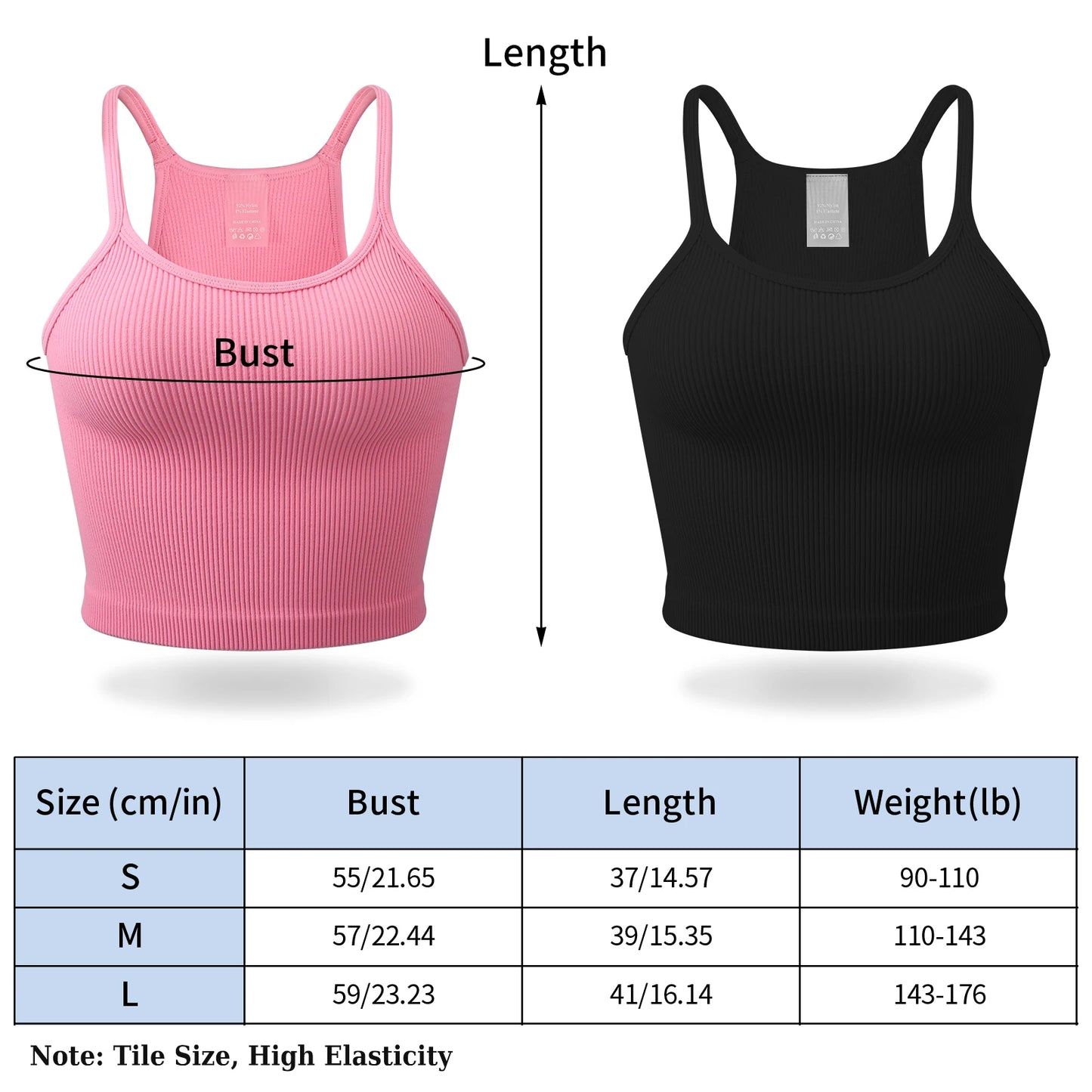 2 Pieces Women Tank Tops, Sports Ribbed Summer