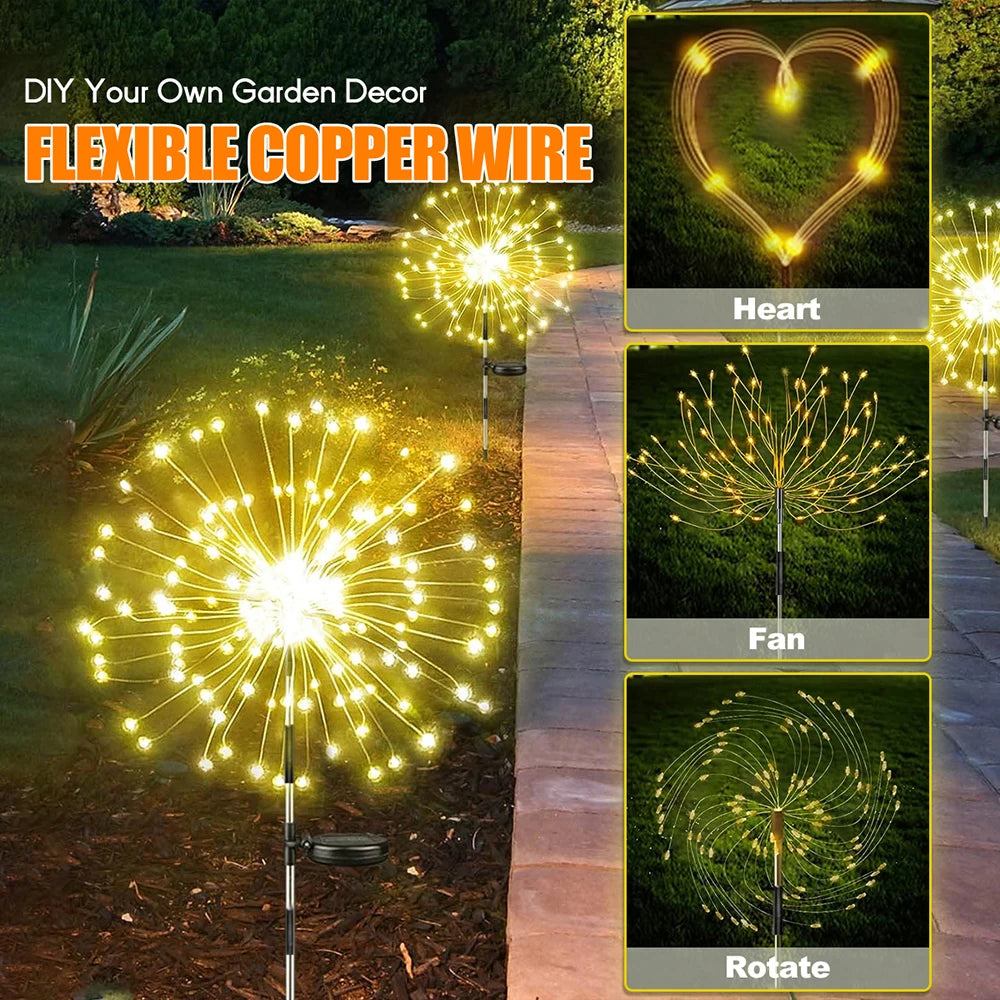 Solar Firework Fairy Light LED Outdoor Waterproof - STG Shopping